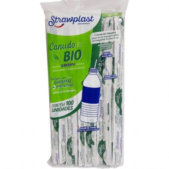 Canudo Bio Garrafa Strawplast 