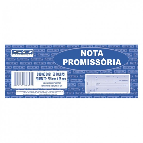 Bloco de Nota Promissória São Domingos