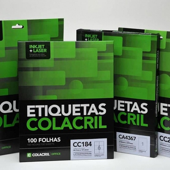 Etiqueta Adesiva Colacril c/ 100 folhas - Modelo Carta