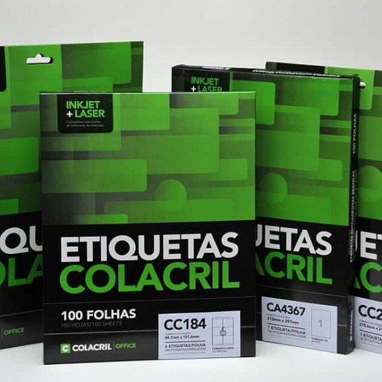 Etiqueta Adesiva Colacril c/ 100 folhas - Modelo A4