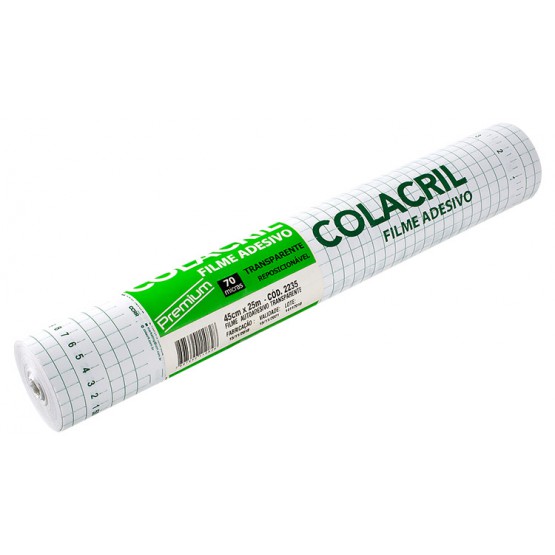 Papel Contact Colacril 70 micras Transparente 45cm x 25m