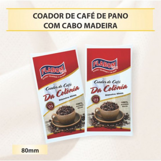 Coador de Café de Pano/Madeira 80mm Flabom